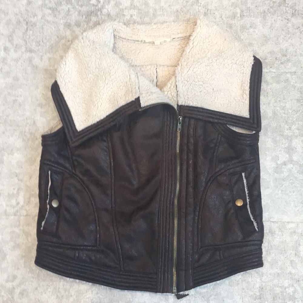 Liner faux leather vest